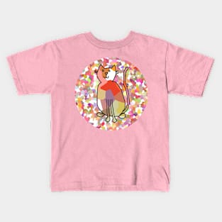 Cat on Roses Kids T-Shirt